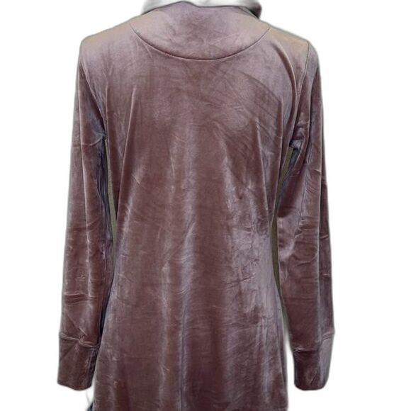 $69 CALVIN KLEIN VELOUR HOODED DRESS GOLD STUDS PULLOVER WOMENS - Picture 5 of 5